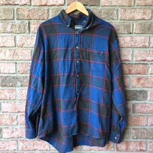 Dark Blue Flannel Button Up (XL)